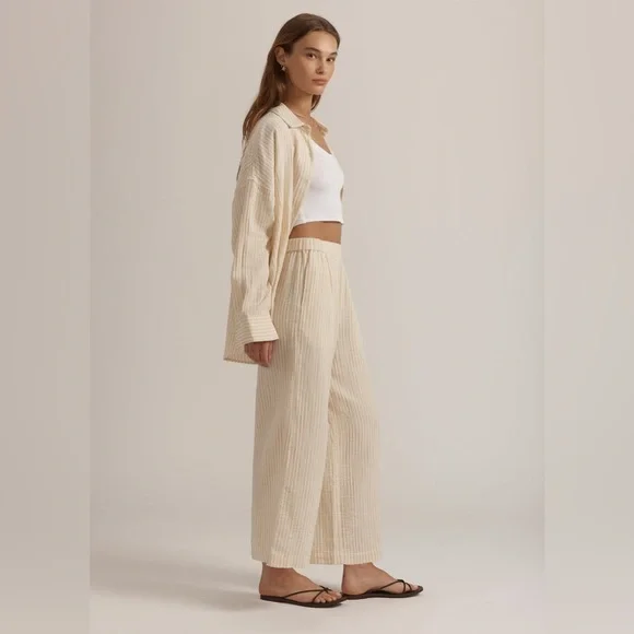 FAVORITE DAUGHTER Matching Set Ex Boyfriend Shirt & The Beach Walk Pant Size L - Picture 2 of 16